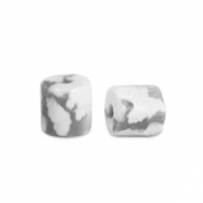 Natursteinperlen Magnesit Disc 2x2mm Marble white
