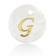 Muschel Anh&auml;nger S&uuml;&szlig;wasserperlmutt Buchstaben G Gold-white (Naturliche Farbe Muschel)