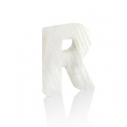 Muschel Anh&auml;nger S&uuml;&szlig;wasserperlmutt Buchstaben R White (Naturliche Farbe Muschel)