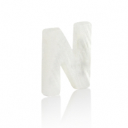 Muschel Anh&auml;nger S&uuml;&szlig;wasserperlmutt Buchstaben N White (Naturliche Farbe Muschel)