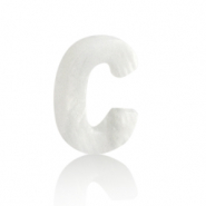 Muschel Anh&auml;nger S&uuml;&szlig;wasserperlmutt Buchstaben C White (Naturliche Farbe Muschel)