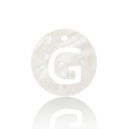 Muschel Anh&auml;nger S&uuml;&szlig;wasserperlmutt Buchstaben G White (Naturliche Farbe Muschel)
