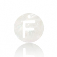 Muschel Anh&auml;nger S&uuml;&szlig;wasserperlmutt Buchstaben F White (Naturliche Farbe Muschel)