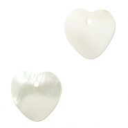 Muschel Anh&auml;nger S&uuml;&szlig;wasserperlmutt Herz White (Naturliche Farbe Muschel)