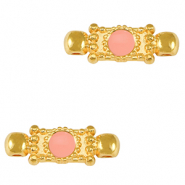 Metall Anh&auml;nger DQ Zwischenst&uuml;ck Gold-salmon pink (nikkelvrij)