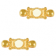 Metall Anh&auml;nger DQ Zwischenst&uuml;ck Gold-ivory white (nikkelvrij)