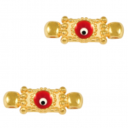 Metall Anh&auml;nger DQ Zwischenst&uuml;ck Nazar Auge Gold-red (nikkelvrij)