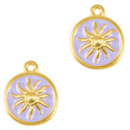 Metall Anh&auml;nger DQ Sonne Gold-lavender purple (nikkelvrij)