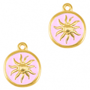 Metall Anh&auml;nger DQ Sonne Gold-lilac rose (nikkelvrij)