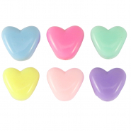 Buchstaben Perlen aus Acryl Herz Multicolour pastel