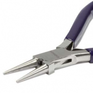 Beadsmith Rundzange mit Feder Blau-silber