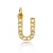 Brass TQ Metall Anh&auml;nger initial U Gold