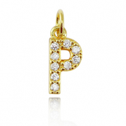 Brass TQ Metall Anh&auml;nger initial P Gold