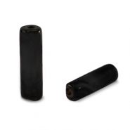 Naturstein Perlen Achat Tubes Brown-black