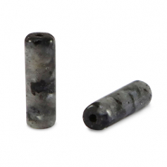 Naturstein Perlen Labradorit Tubes Dark antracite
