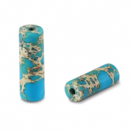 Naturstein Perlen Tubes Ocean blue