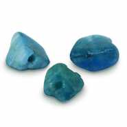 Naturstein Perlen Fluorapatit Petrol blue