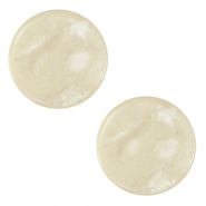 12 mm flach Cabochon Polaris Elements Jais Prosecco white