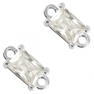 Kristallglas Zwischenst&uuml;cke Rechteck Crystal-silver