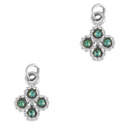 Stainless Steel - Rostfrei Stahl Anh&auml;nger Blume Silver-blue