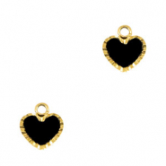 Stainless Steel - Rostfrei Stahl Anh&auml;nger Herz Gold-black