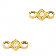 Stainless Steel - Rostfrei Stahl Anh&auml;nger / Zwischenst&uuml;ck Rhombus Gold