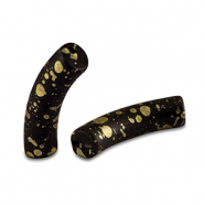 Acryl perlen Tube matt Black-gold