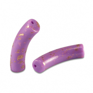 Acryl perlen Tube shiny Purple-gold