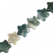 Naturstein Perlen Stern Clover green