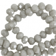 Top Glas Facett Perlen 3x2mm rondellen Cloudy grey-pearl shine coating