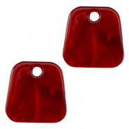Resin Anh&auml;nger Trapez Salsa red