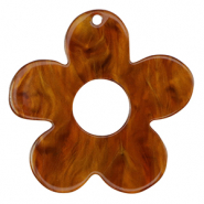 Resin Anh&auml;nger Blume Topaz brown