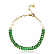 Armb&auml;nder aus Stainless Steel - Rostfreiem Stahl Gold-green