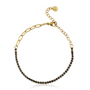 Armb&auml;nder aus Stainless Steel - Rostfreiem Stahl Gold-black