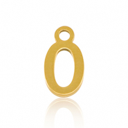 Stainless Steel - Rostfrei Stahl Anh&auml;nger Initial O Gold