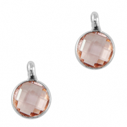 Anh&auml;nger Kristallglas 7mm Light pink-silver