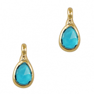 Anh&auml;nger Kristallglas Tropfen Blue-gold