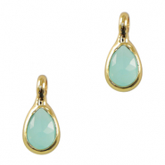 Anh&auml;nger Kristallglas Tropfen Light blue-gold