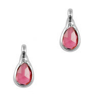 Anh&auml;nger Kristallglas Tropfen Pink-silver