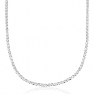 Ketten aus Stainless Steel - Rostfreiem Stahl Silber-crystal