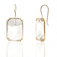 Ohrringe / Ohrstecker aus Kristallglas Rechteck Crystal-gold