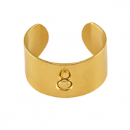 Stainless Steel - Rostfrei Stahl Schmuckzubeh&ouml;r Ringe mit &Ouml;se Gold