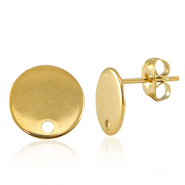 Stainless Steel - Rostfrei Stahl Schmuckzubeh&ouml;r Ohrringe / Ohrstecker mit &Ouml;se 10mm Gold