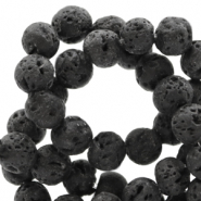 Naturstein Perlen 6mm matt Lava Dark anthracite