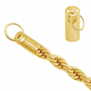Stainless Steel - Rostfreiem Stahl Schmuckzubeh&ouml;r Endkappe f&uuml;r Twist Jasseron Gold