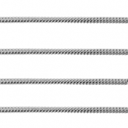 Stainless Steel - Rostfrei Stahl Schmuckzubeh&ouml;r Gliederkette Schlangen 1.6mm Silber