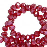 Top Glas Facett Perlen 6x4mm rondellen Raisin torte red-amber coating