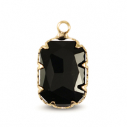 Anh&auml;nger Kristallglas Rechteck Jet black-gold