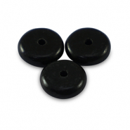 Natursteinperlen Achat Rondell 6mm Black