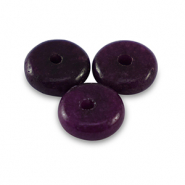Natursteinperlen Marmor und Calcit Rondell 6mm Dark purple